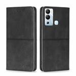 For Infinix Hot 12i Cow Texture Magnetic Horizontal Flip Leather Phone Case(Black)