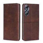 For Infinix Hot 20 4G Cow Texture Magnetic Horizontal Flip Leather Phone Case(Dark Brown)