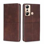 For Infinix Hot 20i Cow Texture Magnetic Horizontal Flip Leather Phone Case(Dark Brown)