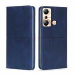 For Infinix Hot 20i Cow Texture Magnetic Horizontal Flip Leather Phone Case(Blue)