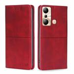 For Infinix Hot 20i Cow Texture Magnetic Horizontal Flip Leather Phone Case(Red)