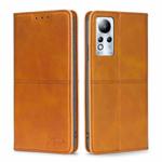 For Infinix Note 11 Cow Texture Magnetic Horizontal Flip Leather Phone Case(Light Brown)