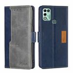 For Infinix Hot 11 Play Contrast Color Side Buckle Leather Phone Case(Blue + Grey)