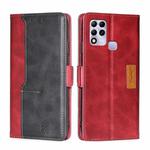 For Infinix Hot 11 Russian Version Contrast Color Side Buckle Leather Phone Case(Red + Black)