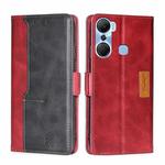 For Infinix Hot 12 Pro Contrast Color Side Buckle Leather Phone Case(Red + Black)