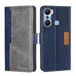 For Infinix Hot 12 Pro Contrast Color Side Buckle Leather Phone Case(Blue + Grey)