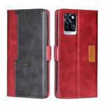 For Infinix Note 10 Pro Contrast Color Side Buckle Leather Phone Case(Red + Black)
