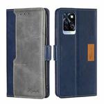 For Infinix Note 10 Pro Contrast Color Side Buckle Leather Phone Case(Blue + Grey)
