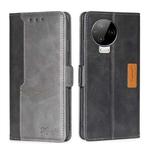 For Infinix Note 12 Pro 4G Contrast Color Side Buckle Leather Phone Case(Black + Grey)