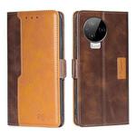 For Infinix Note 12 Pro 4G Contrast Color Side Buckle Leather Phone Case(Dark Brown + Gold)