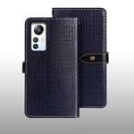 For Blackview A85 idewei Crocodile Texture Leather Phone Case(Dark Blue)
