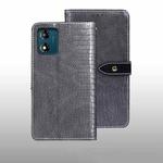 For Motorola Moto E13 idewei Crocodile Texture Leather Phone Case(Grey)