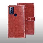 For Motorola Moto G Play 2023 idewei Crocodile Texture Leather Phone Case(Red)