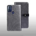 For Motorola Moto G Play 2023 idewei Crocodile Texture Leather Phone Case(Grey)