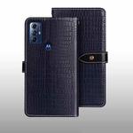 For Motorola Moto G Play 2023 idewei Crocodile Texture Leather Phone Case(Dark Blue)