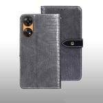 For OPPO Reno8 T 4G idewei Crocodile Texture Leather Phone Case(Grey)