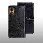 For OPPO Reno8 T 4G idewei Crocodile Texture Leather Phone Case(Black)