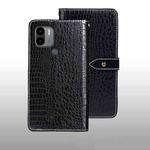 For Xiaomi Poco C51 idewei Crocodile Texture Leather Phone Case(Black)