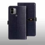For Xiaomi Poco C51 idewei Crocodile Texture Leather Phone Case(Dark Blue)