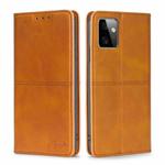 For Motorola Moto G Power 2023 Cow Texture Magnetic Horizontal Flip Leather Phone Case(Light Brown)