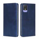 For TCL 403 Cow Texture Magnetic Horizontal Flip Leather Phone Case(Blue)