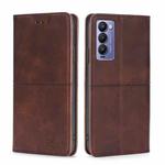For Tecno Camon 18 / 18 P Cow Texture Magnetic Horizontal Flip Leather Phone Case(Dark Brown)