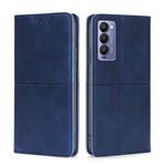 For Tecno Camon 18 / 18 P Cow Texture Magnetic Horizontal Flip Leather Phone Case(Blue)