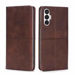 For Tecno Pova 3 Cow Texture Magnetic Horizontal Flip Leather Phone Case(Dark Brown)