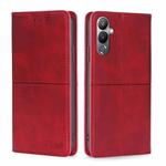 For Tecno Pova 4 Cow Texture Magnetic Horizontal Flip Leather Phone Case(Red)