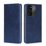 For Tecno Spark 8C Cow Texture Magnetic Horizontal Flip Leather Phone Case(Blue)