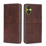 For Tecno Spark 9 Pro Cow Texture Magnetic Horizontal Flip Leather Phone Case(Dark Brown)