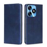 For Tecno Spark 10 4G Cow Texture Magnetic Horizontal Flip Leather Phone Case(Blue)
