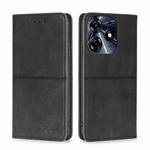 For Tecno Spark 10 Pro Cow Texture Magnetic Horizontal Flip Leather Phone Case(Black)