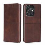 For Tecno Spark 10C Cow Texture Magnetic Horizontal Flip Leather Phone Case(Dark Brown)