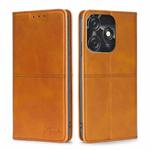 For Tecno Spark 10C Cow Texture Magnetic Horizontal Flip Leather Phone Case(Light Brown)