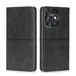 For Tecno Spark 10C Cow Texture Magnetic Horizontal Flip Leather Phone Case(Black)