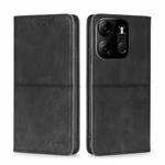 For Tecno Spark Go 2023 / Pop 7 / Pop 7 Pro Cow Texture Magnetic Horizontal Flip Leather Phone Case(Black)