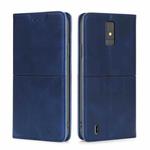 For ZTE Blade A32 Cow Texture Magnetic Horizontal Flip Leather Phone Case(Blue)