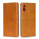 For Rakuten Hand 4G Cow Texture Magnetic Horizontal Flip Leather Phone Case(Light Brown)