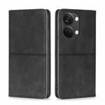 For OnePlus Ace 2V 5G Cow Texture Magnetic Horizontal Flip Leather Phone Case(Black)