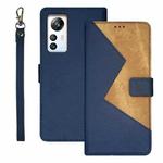 For Blackview A85 idewei Two-color Splicing Leather Phone Case(Blue)