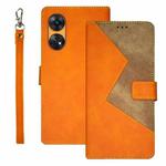 For OPPO Reno8 T 4G idewei Two-color Splicing Leather Phone Case(Orange)