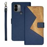 For Xiaomi Poco C51 idewei Two-color Splicing Leather Phone Case(Blue)