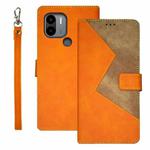 For Xiaomi Poco C51 idewei Two-color Splicing Leather Phone Case(Orange)