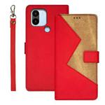 For Xiaomi Redmi A2+ idewei Two-color Splicing Leather Phone Case(Red)