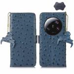 For Xiaomi 13 Ultra Ostrich Pattern Genuine Leather RFID Phone Case(Blue)