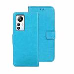 For Blackview A85 idewei Crazy Horse Texture Leather Phone Case with Holder(Sky Blue)