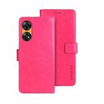 For OPPO Reno8 T 4G idewei Crazy Horse Texture Leather Phone Case with Holder(Rose Red)