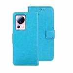 For Xiaomi 13 Lite idewei Crazy Horse Texture Leather Phone Case with Holder(Sky Blue)