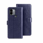 For Xiaomi Poco C51 idewei Crazy Horse Texture Leather Phone Case with Holder(Blue)